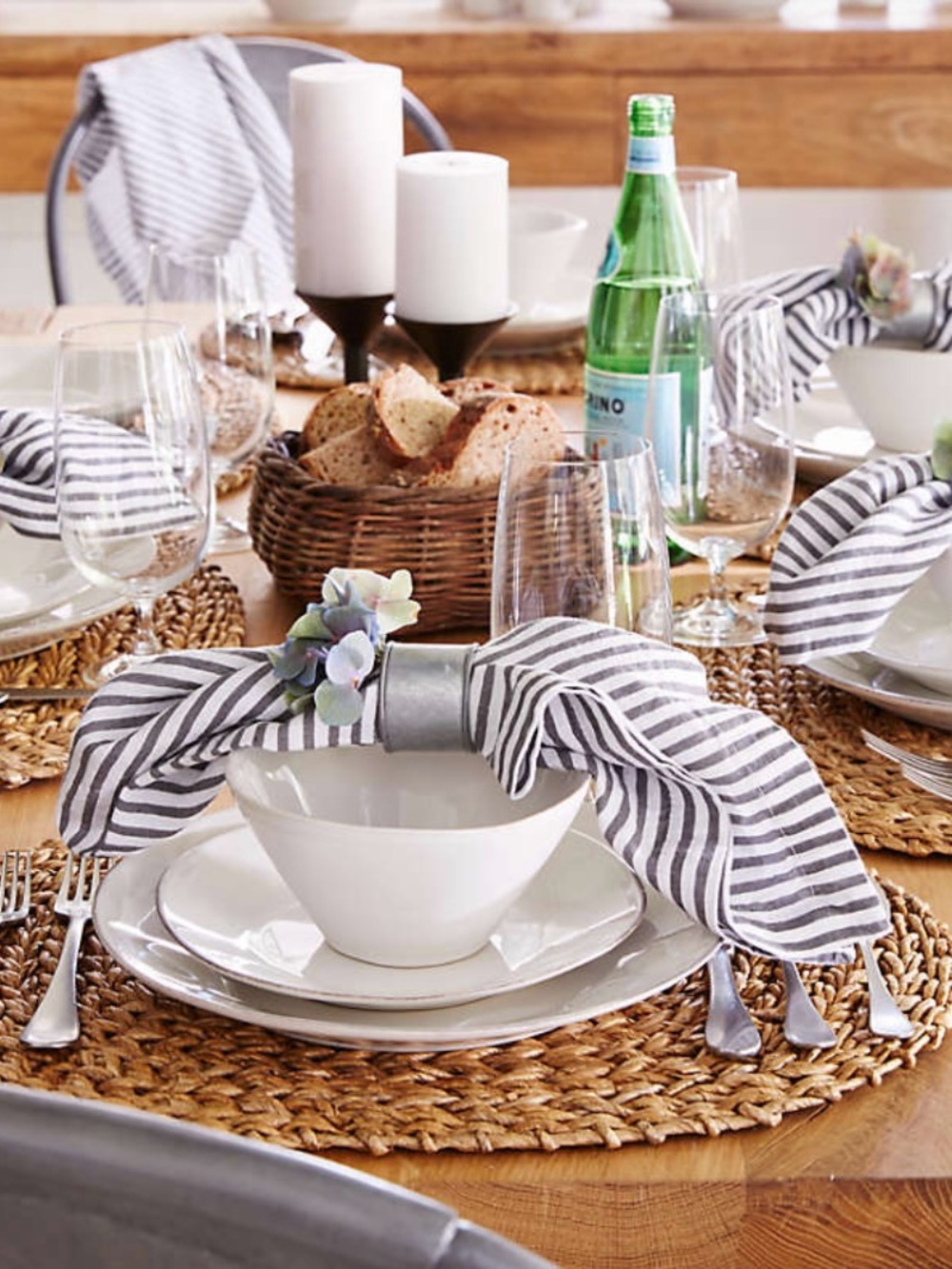 Crate & Barrel Galvanized Napkin Rings ~ ( Set of 6 )